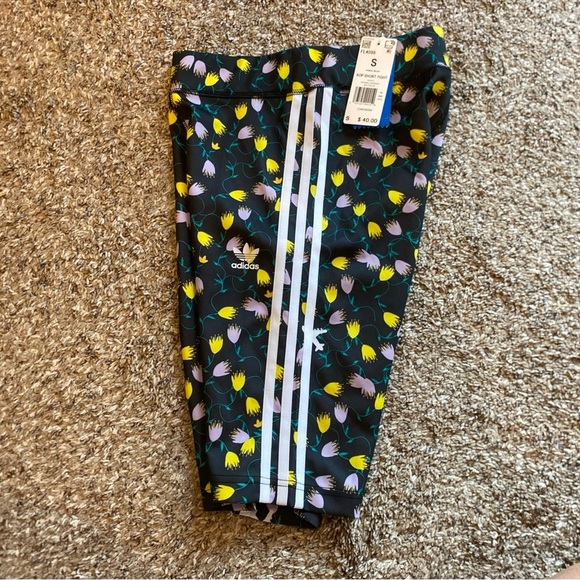 Adidas Allover Print Cycling Tights NWT Floral Womens Small - Picture 4 of 6